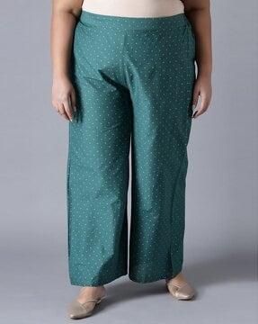 polka-dotted palazzos with semi-elasticated waistband