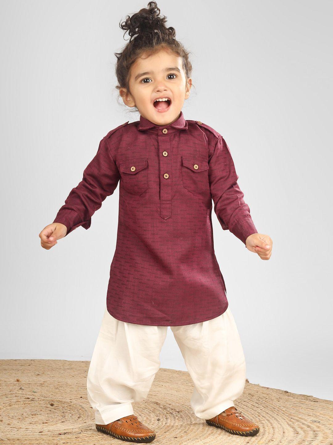 polka tots unisex kids regular kurta with pyjamas