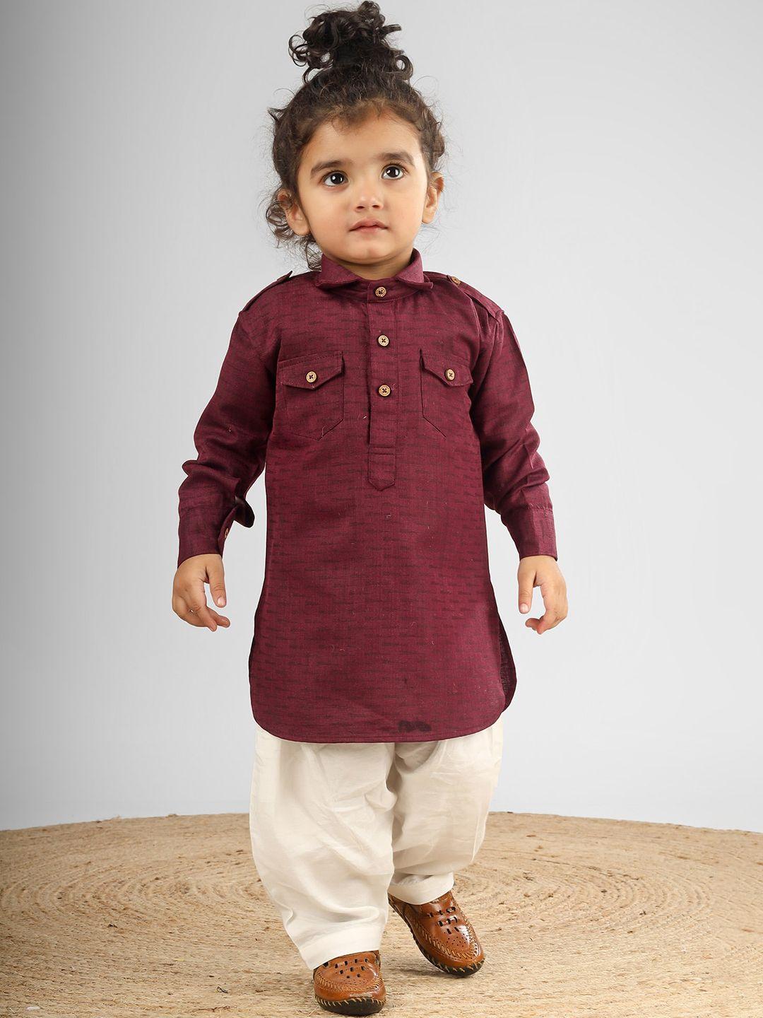 polka tots unisex kids regular kurta with pyjamas