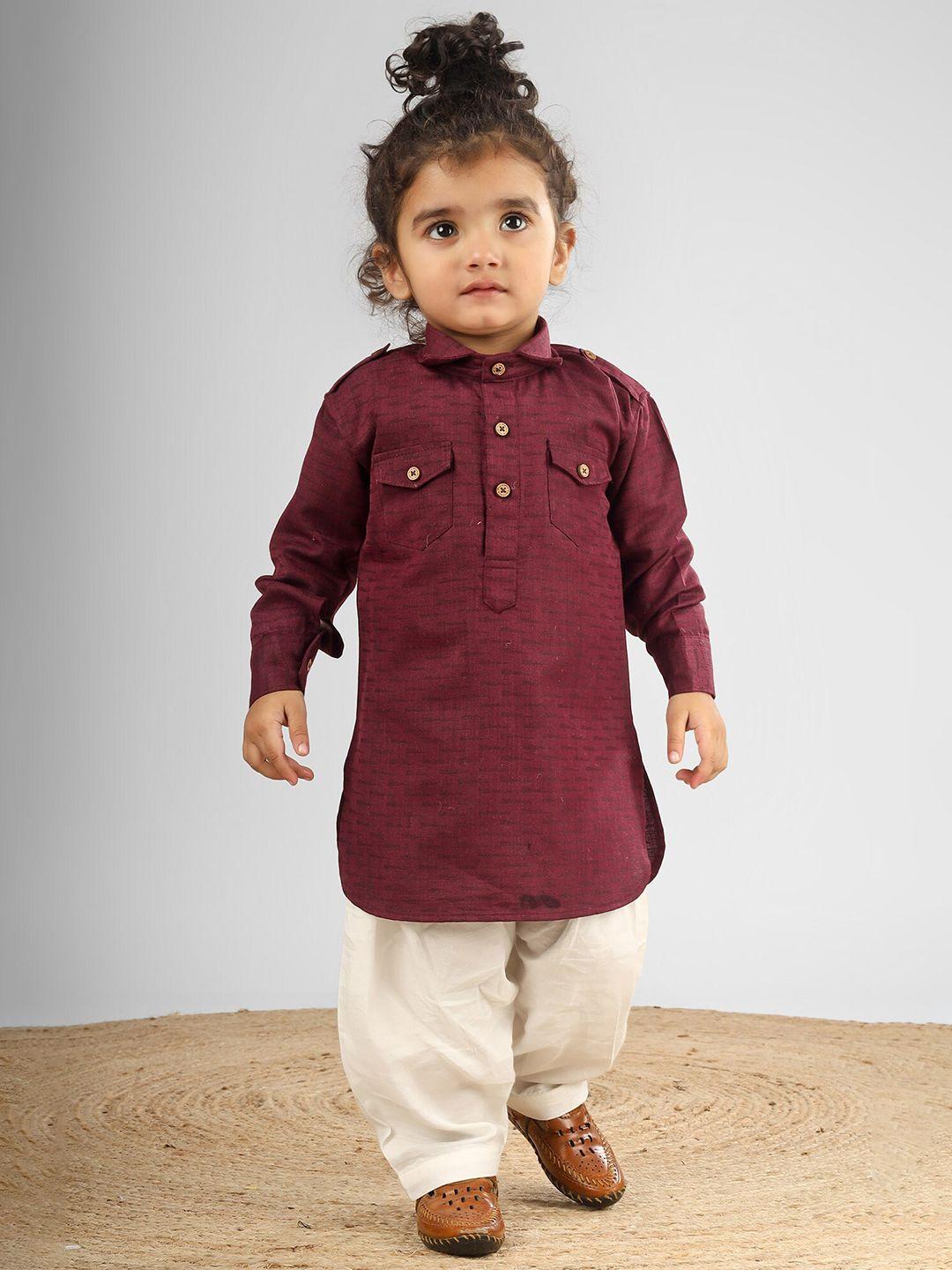 polka tots unisex kids regular kurta with pyjamas