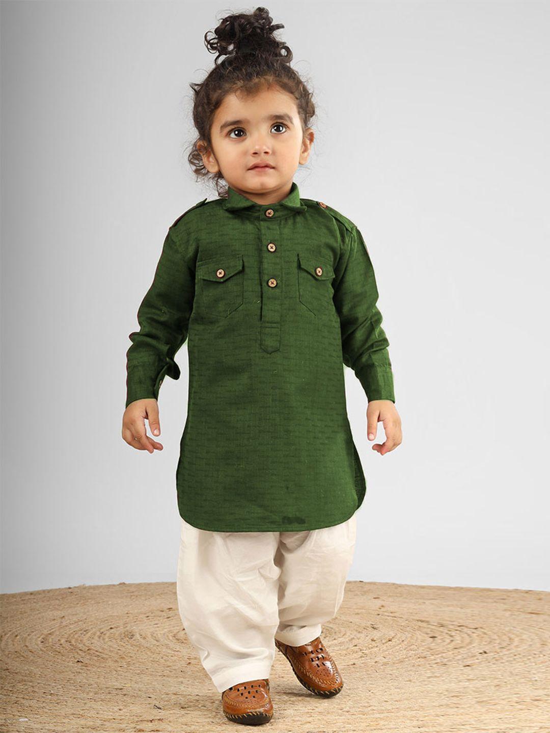 polka tots unisex kids regular kurta with pyjamas