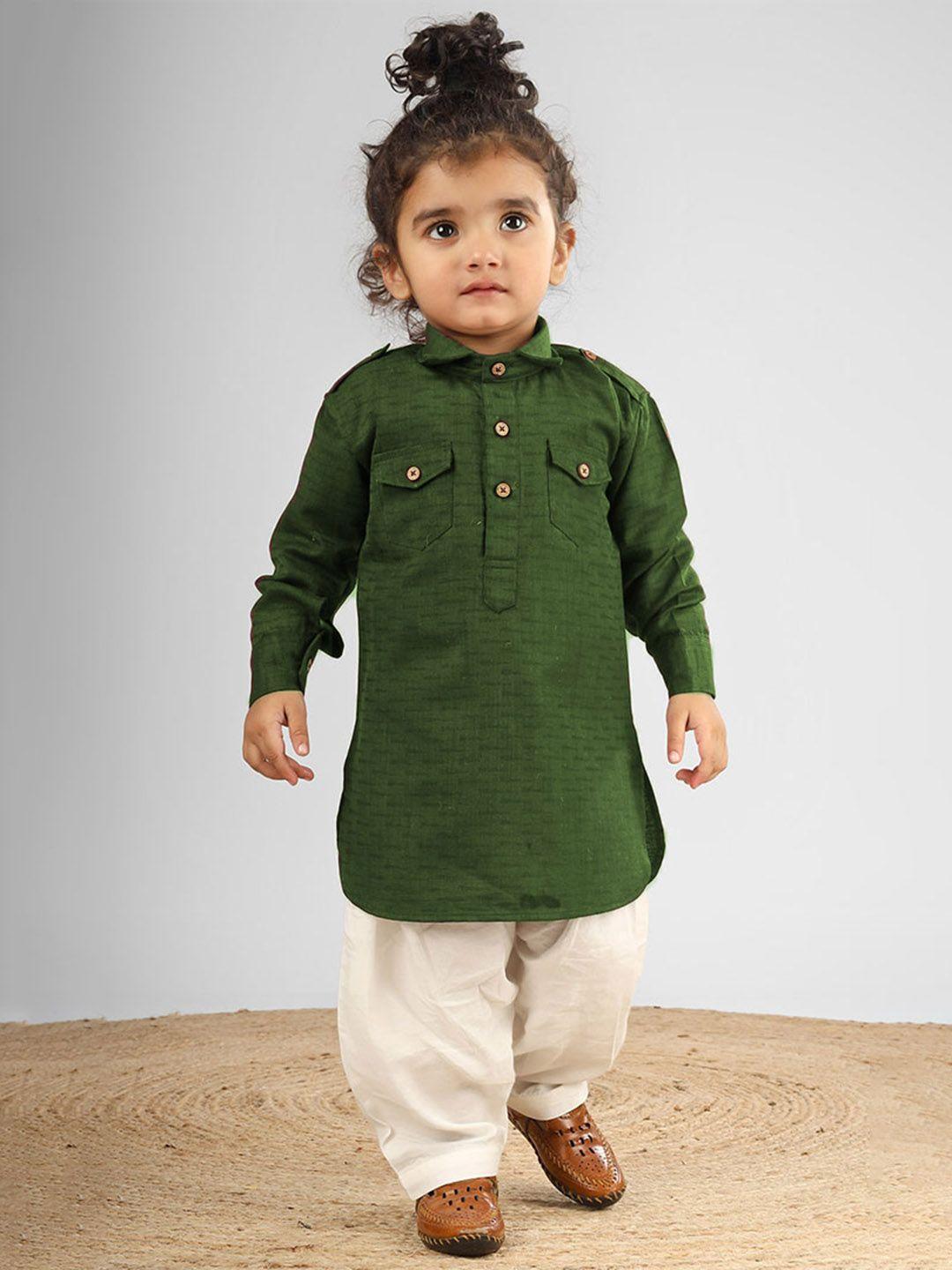 polka tots unisex kids regular kurta with pyjamas