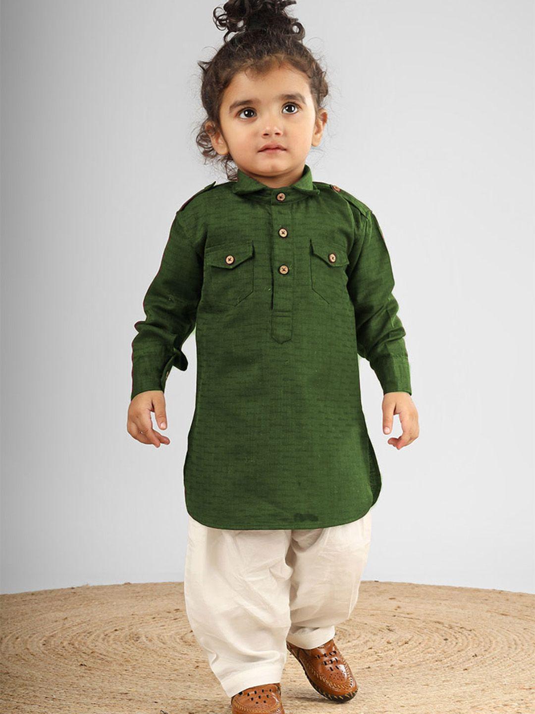 polka tots unisex kids regular kurta with pyjamas