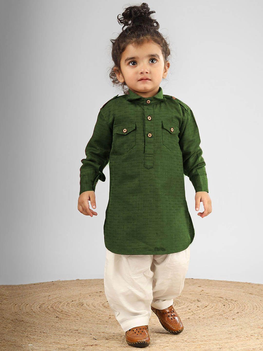 polka tots unisex kids regular kurta with pyjamas