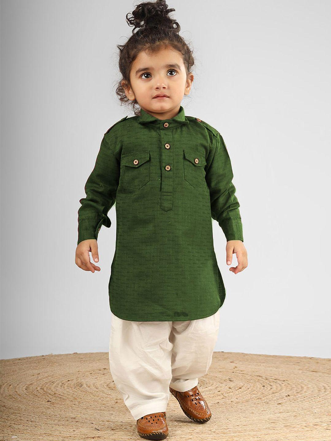 polka tots unisex kids regular kurta with pyjamas