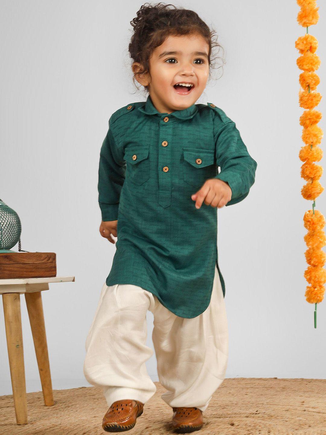 polka tots unisex kids regular kurta with pyjamas