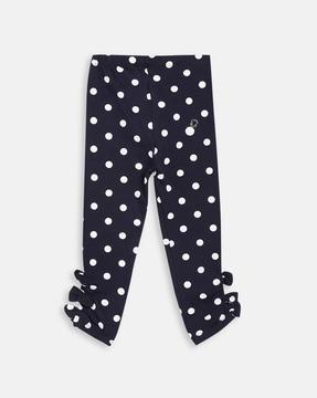 polko-dot print basic leggings