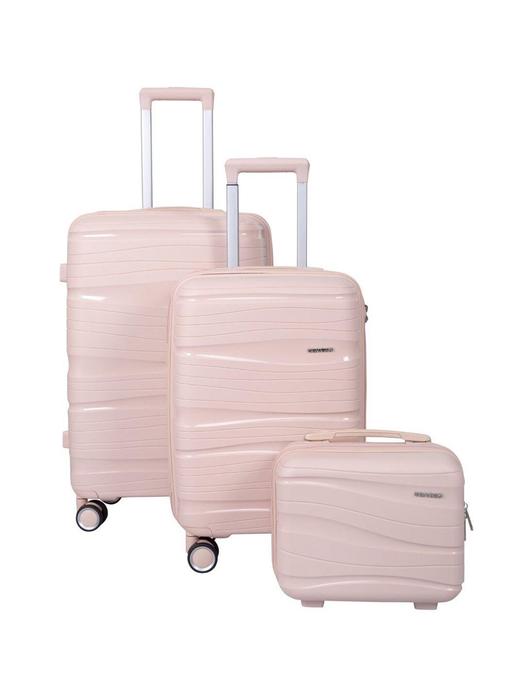 polo class set of 2 hard sided large trolly bags & vanity bag