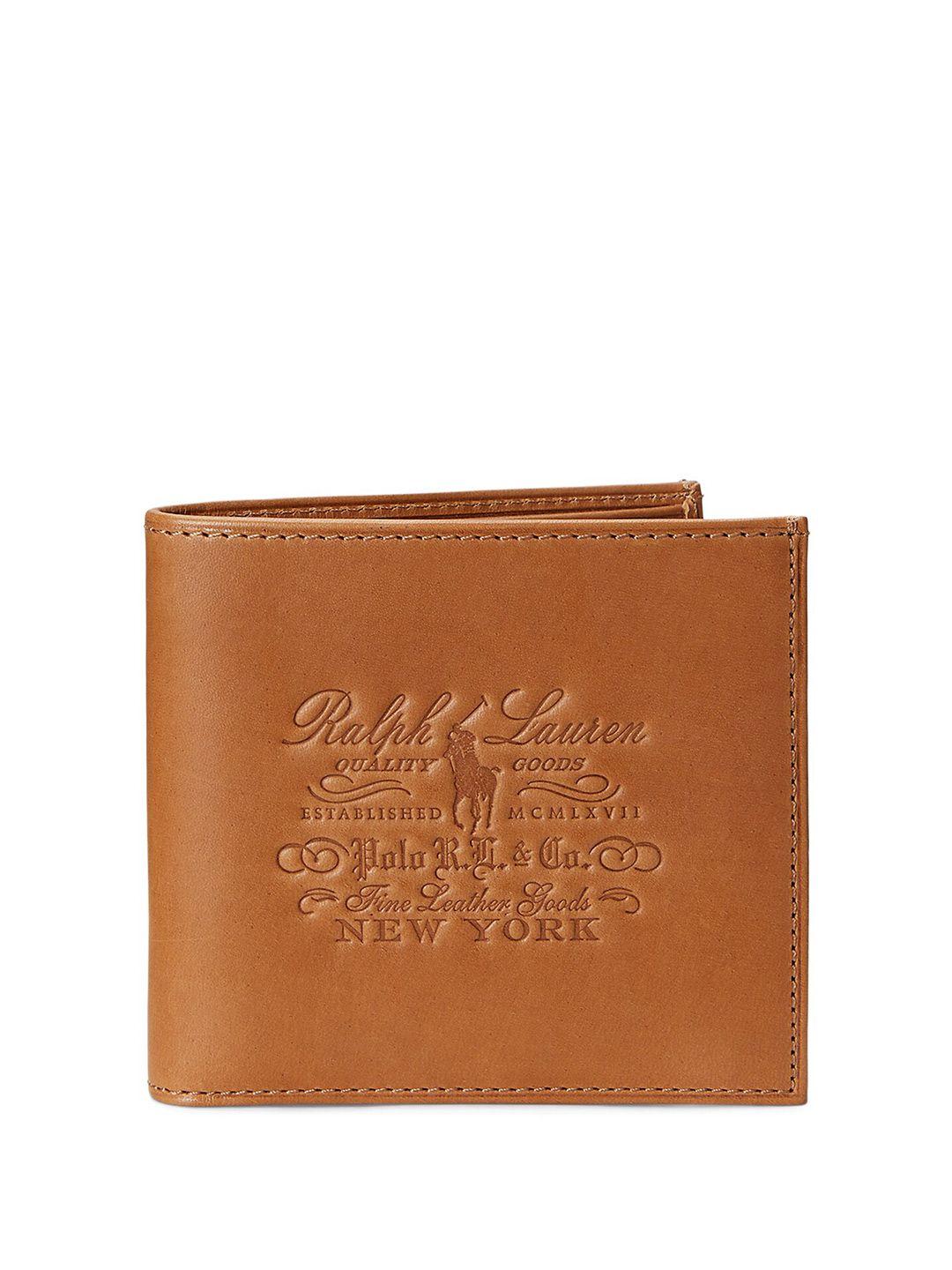 polo ralph lauren men typography printed pure leather wallet