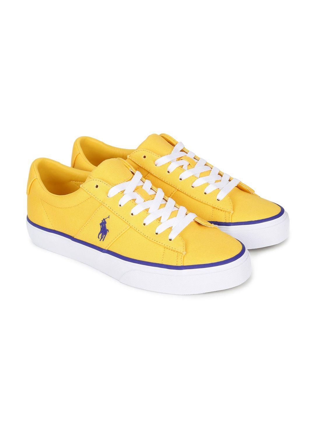 polo ralph lauren men yellow sneakers