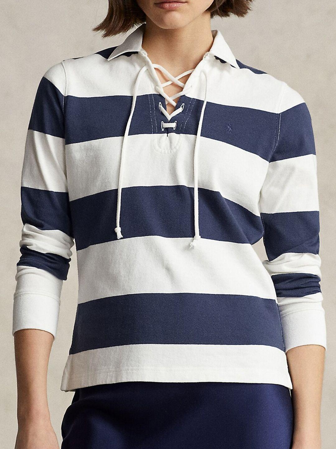 polo ralph lauren striped polo collar cotton regular fit t-shirt