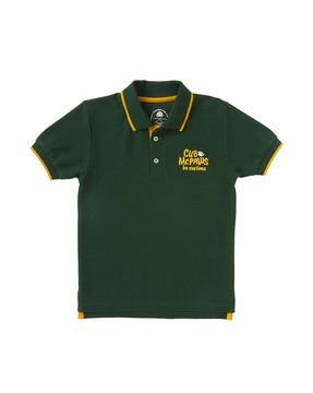 polo t-shirt embroidered text