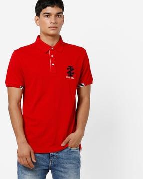 polo t-shirt with applique branding