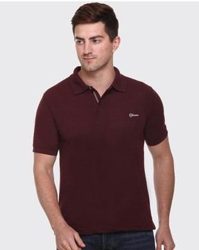 polo t-shirt with brand embroidery