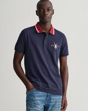 polo t-shirt with brand embroidery