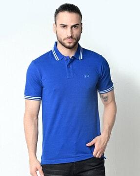 polo t-shirt with contrast hems