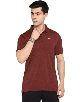 polo t-shirt with half-button closure