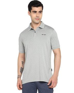 polo t-shirt with half-button closure