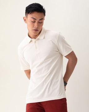 polo t-shirt with ribbed collar