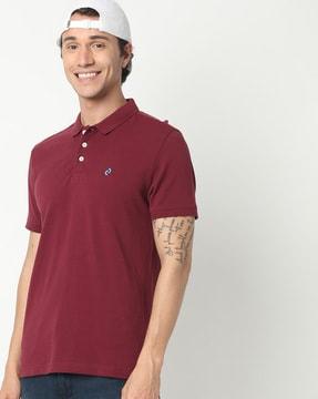 polo t-shirt with vented hemline