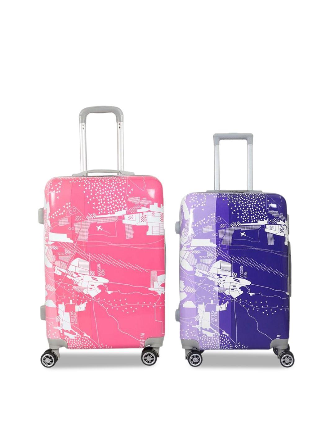 polo class  set of 2 printed hard-sided trolleysuitcases