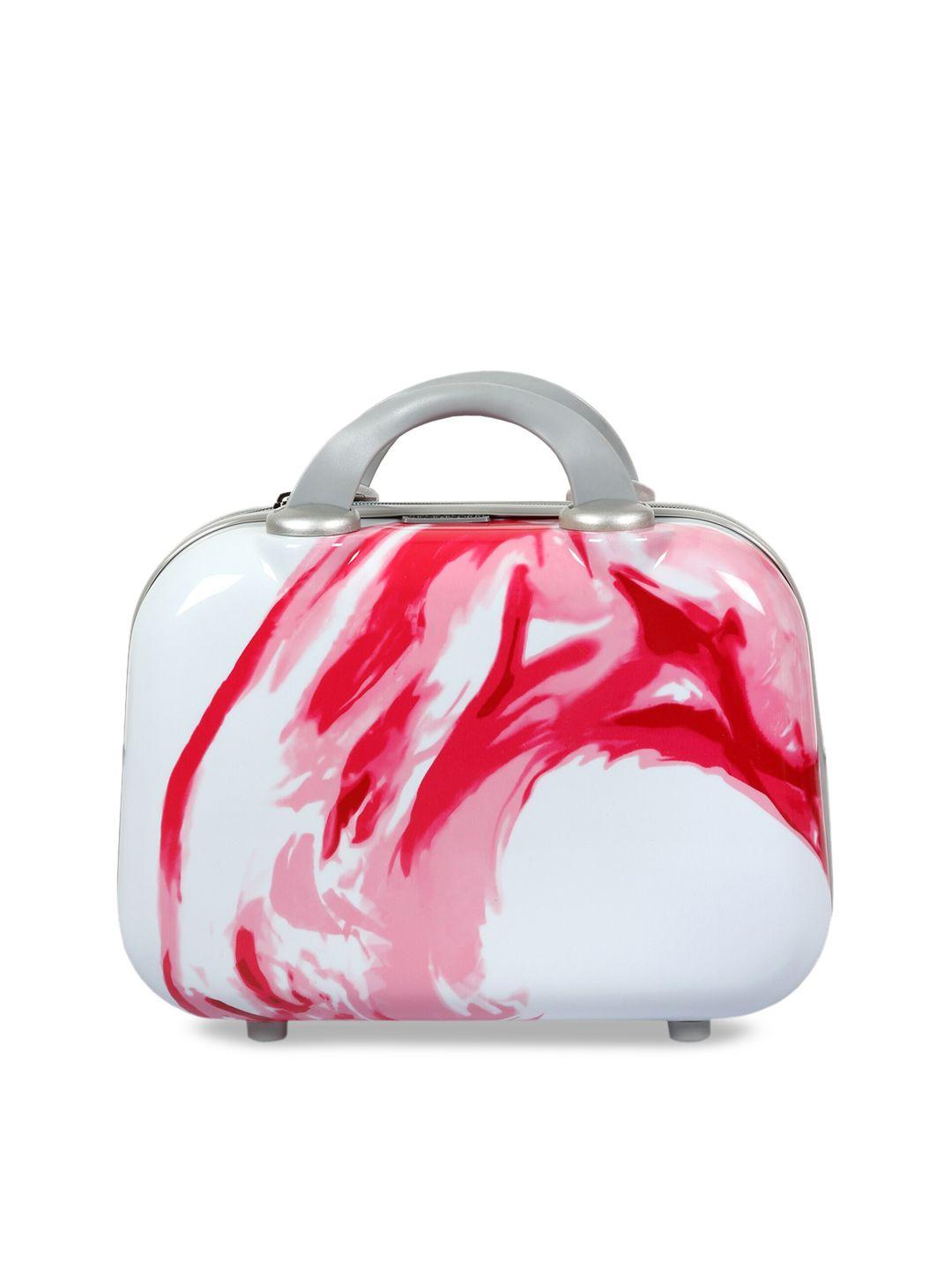 polo class adult red & white printed hard-sided cabin vanity bag