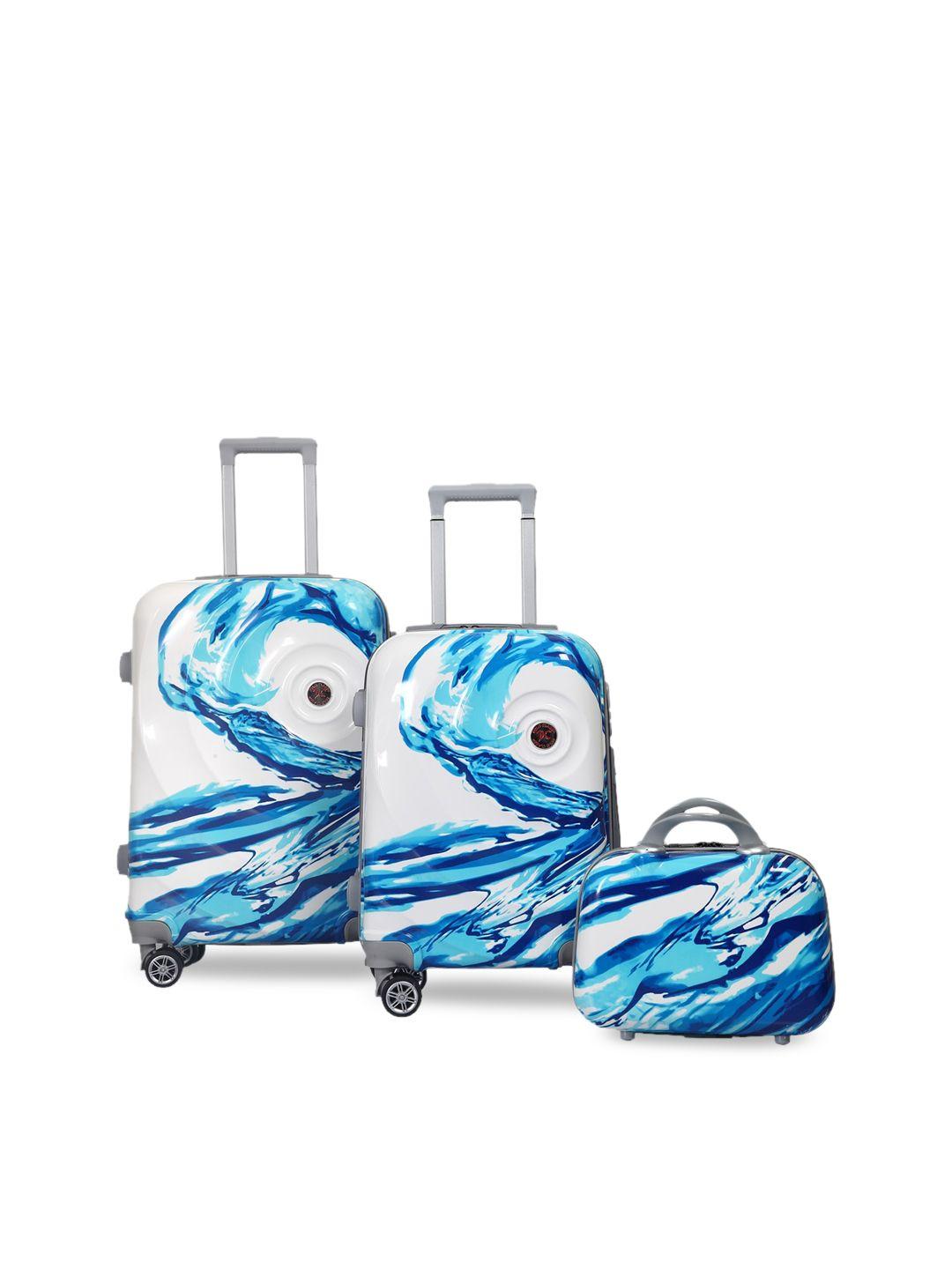 polo class blue pack of 3 trolley bag set