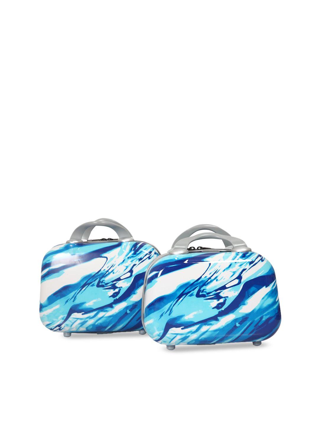 polo class blue set of 2 printed hard-sided vanity bag