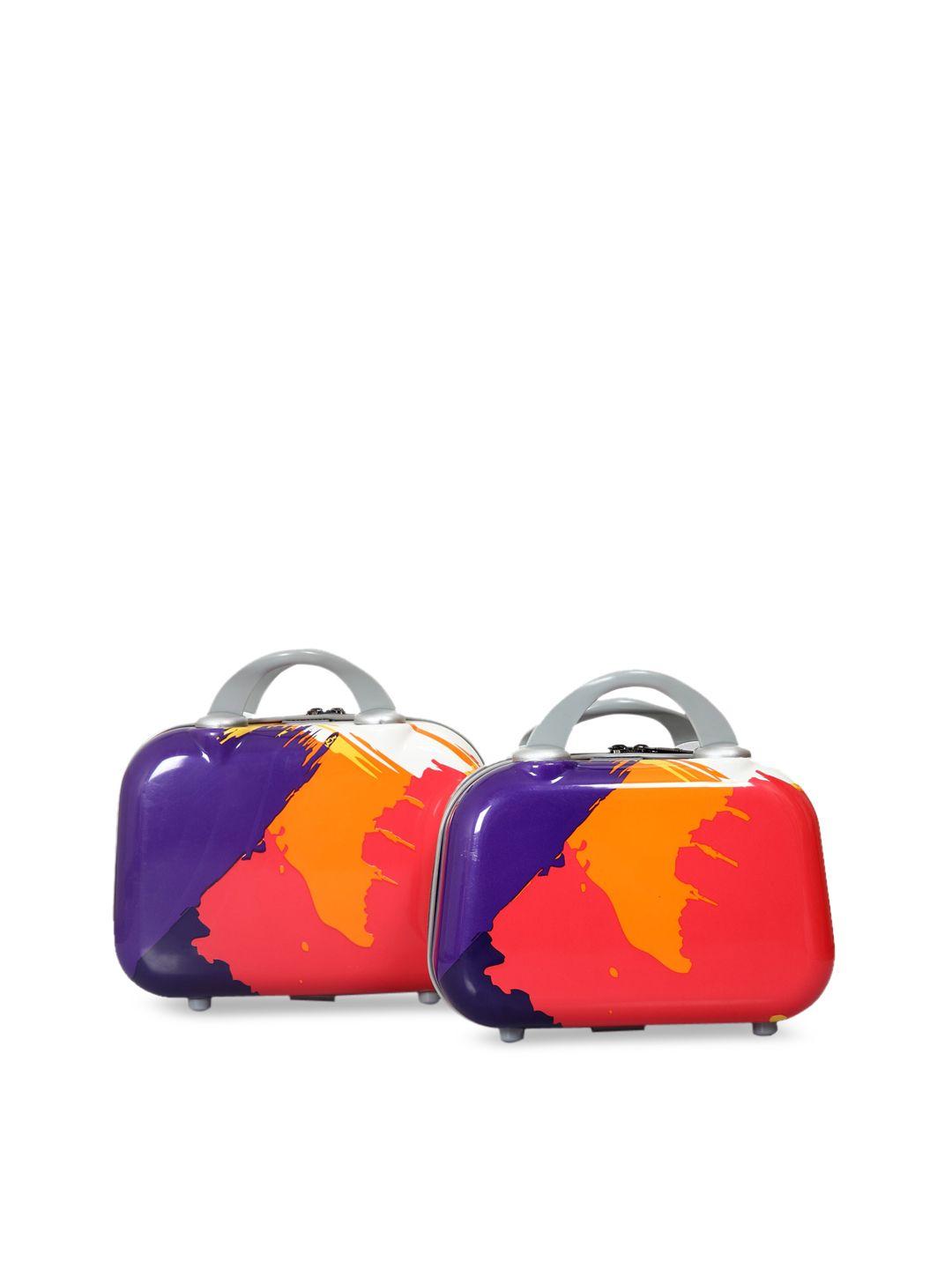 polo class orange & blue 2pc set travel vanity bag