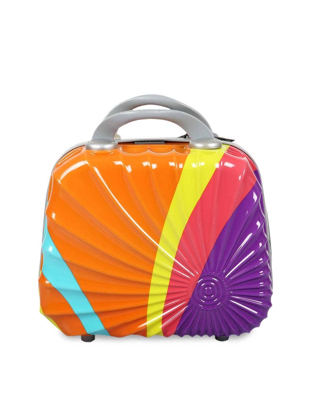 polo class orange & purple printed travel vanity bag