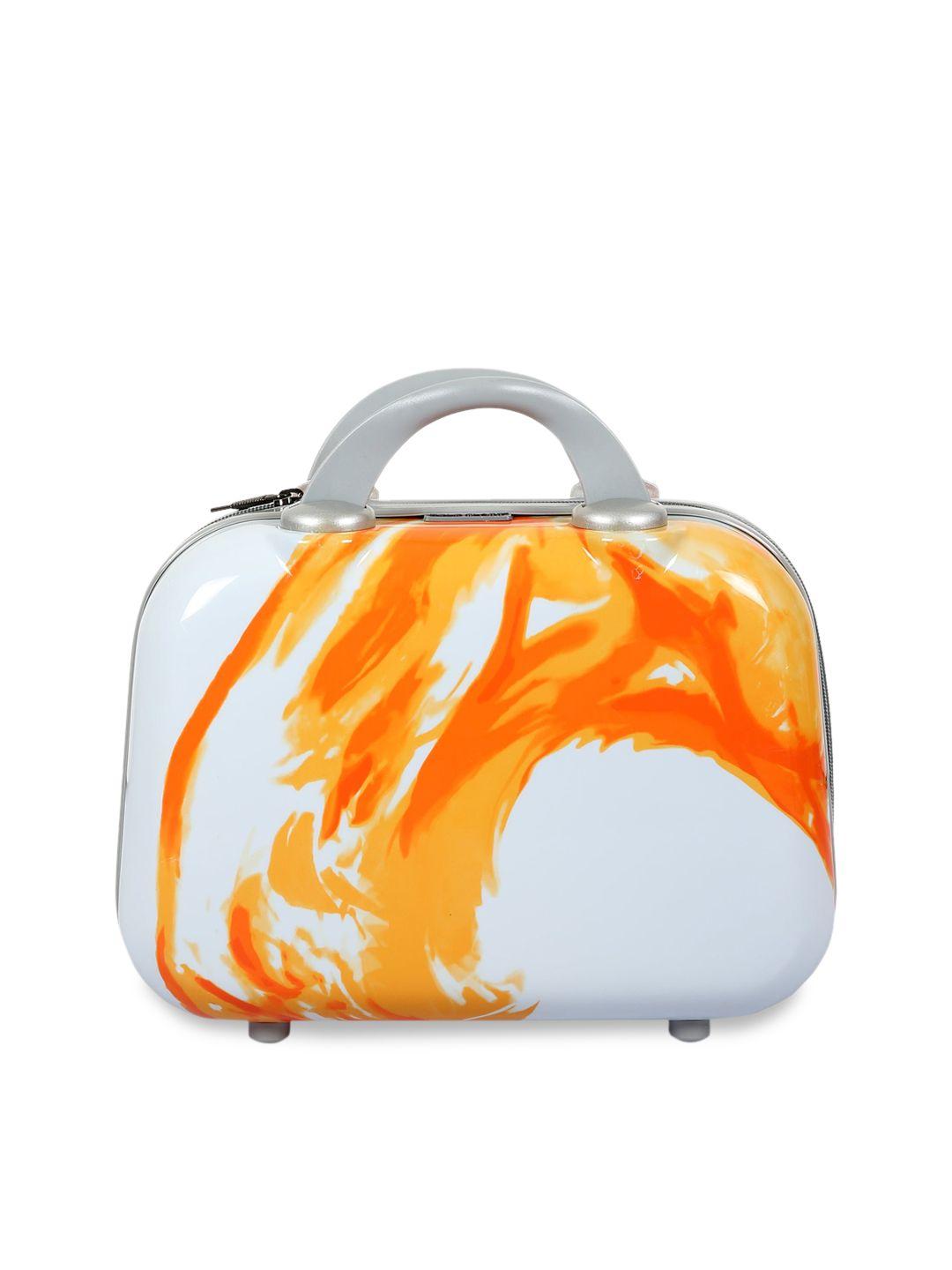polo class orange & white printed small travel vanity bag