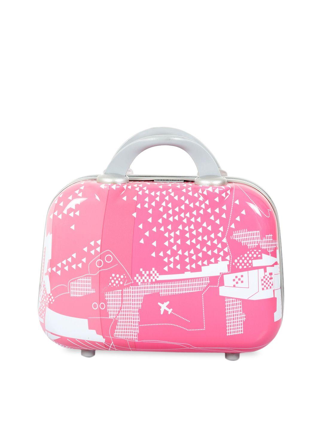 polo class pink printed hard case travel vanity bag