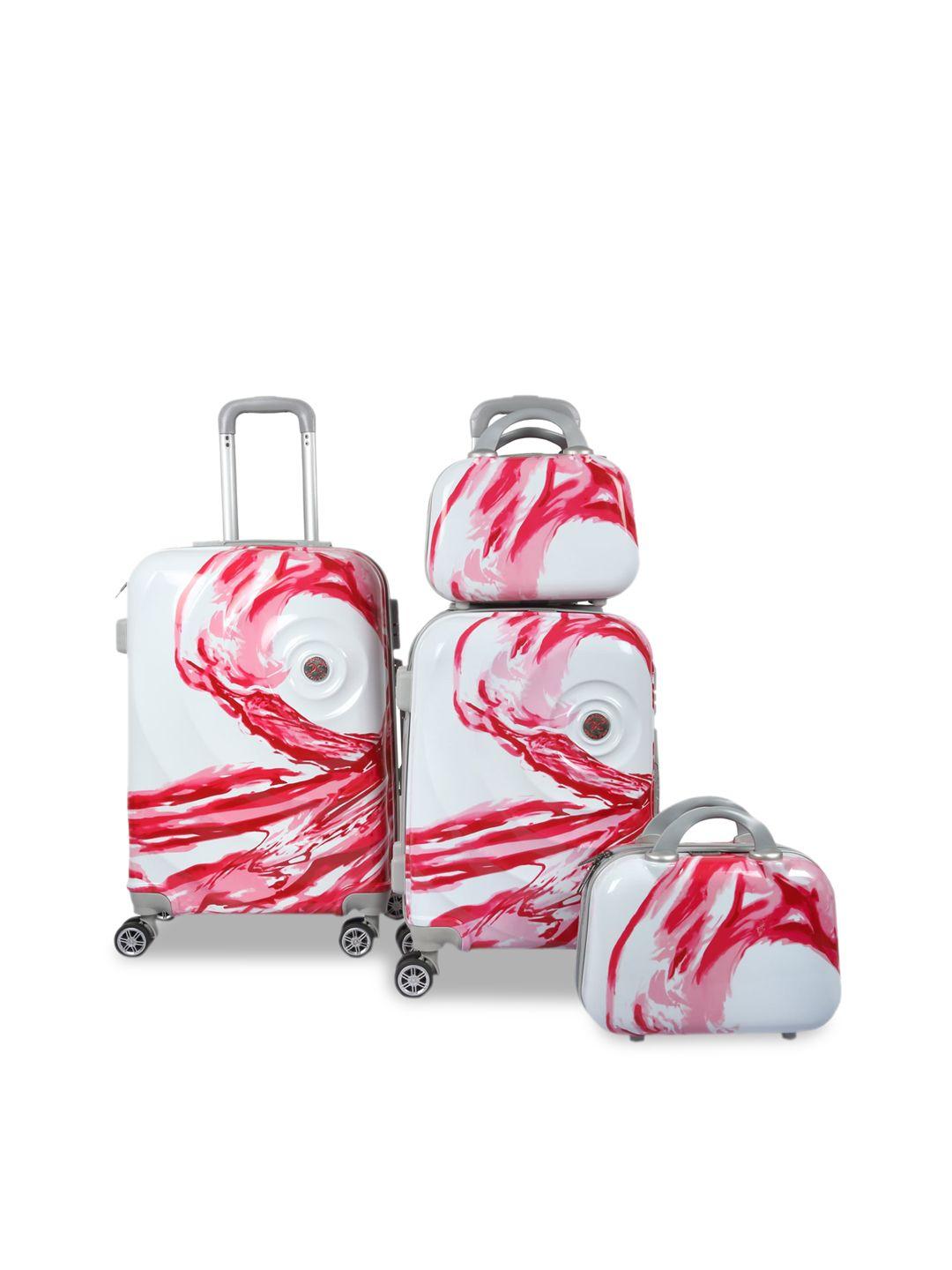 polo class red 2pc set trolley bag (20/24 inch) with 2 pc vanity bag