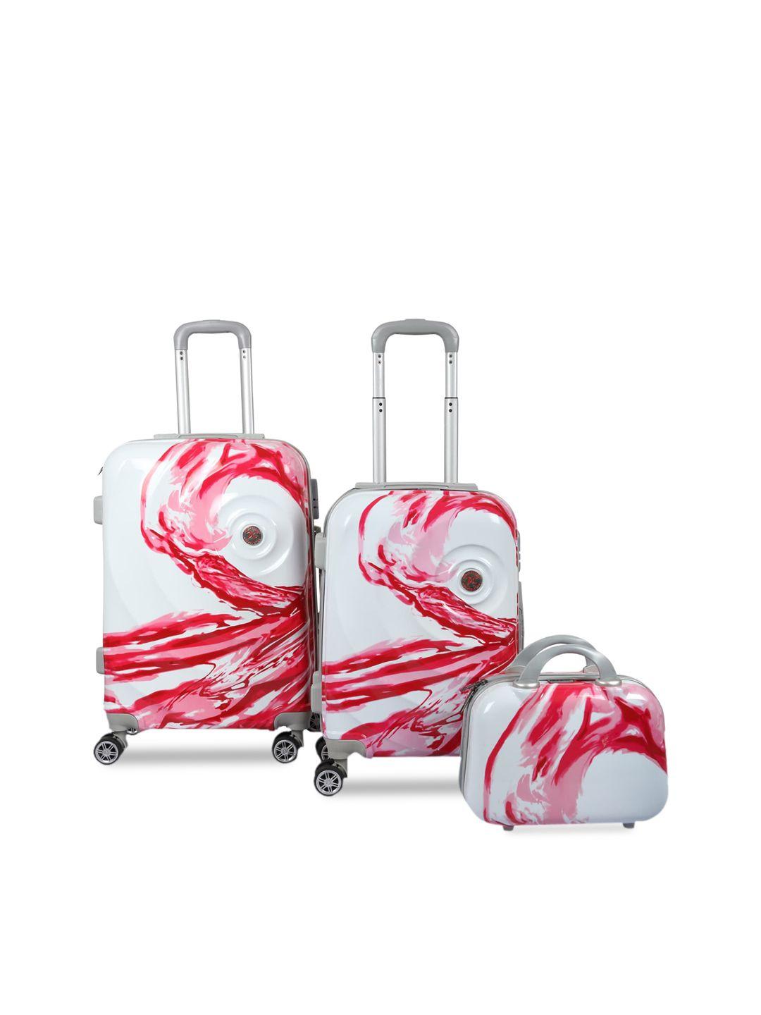 polo class red 2pc trolley bag set (20/28 inch) with 1pc vanity bag