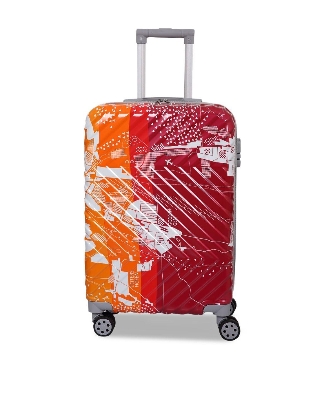 polo class red printed trolley bag 50 l