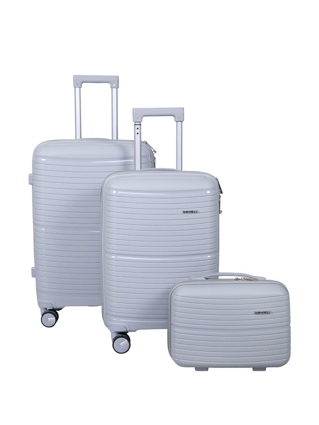 polo class set of 2 hard-sided trolley suitcase with vanity bag