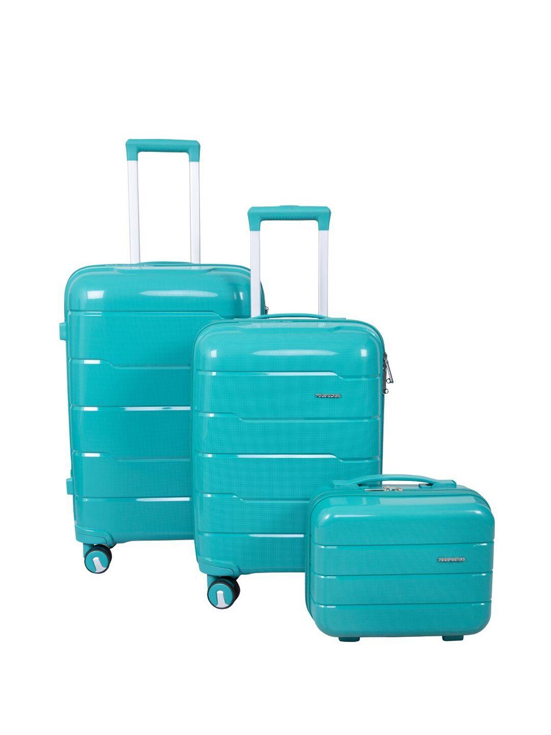 polo class set of 2 hard-sided trolley suitcases & 1 vanity bags-50 l