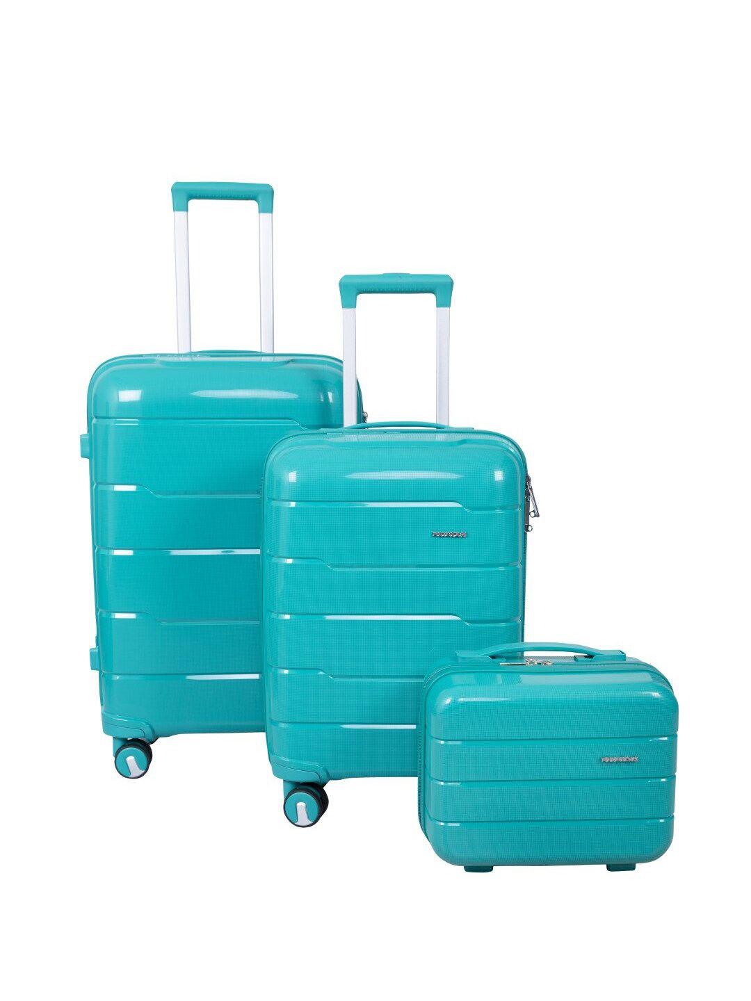 polo class set of 2 hard-sided trolley suitcases with 1 vanity bag