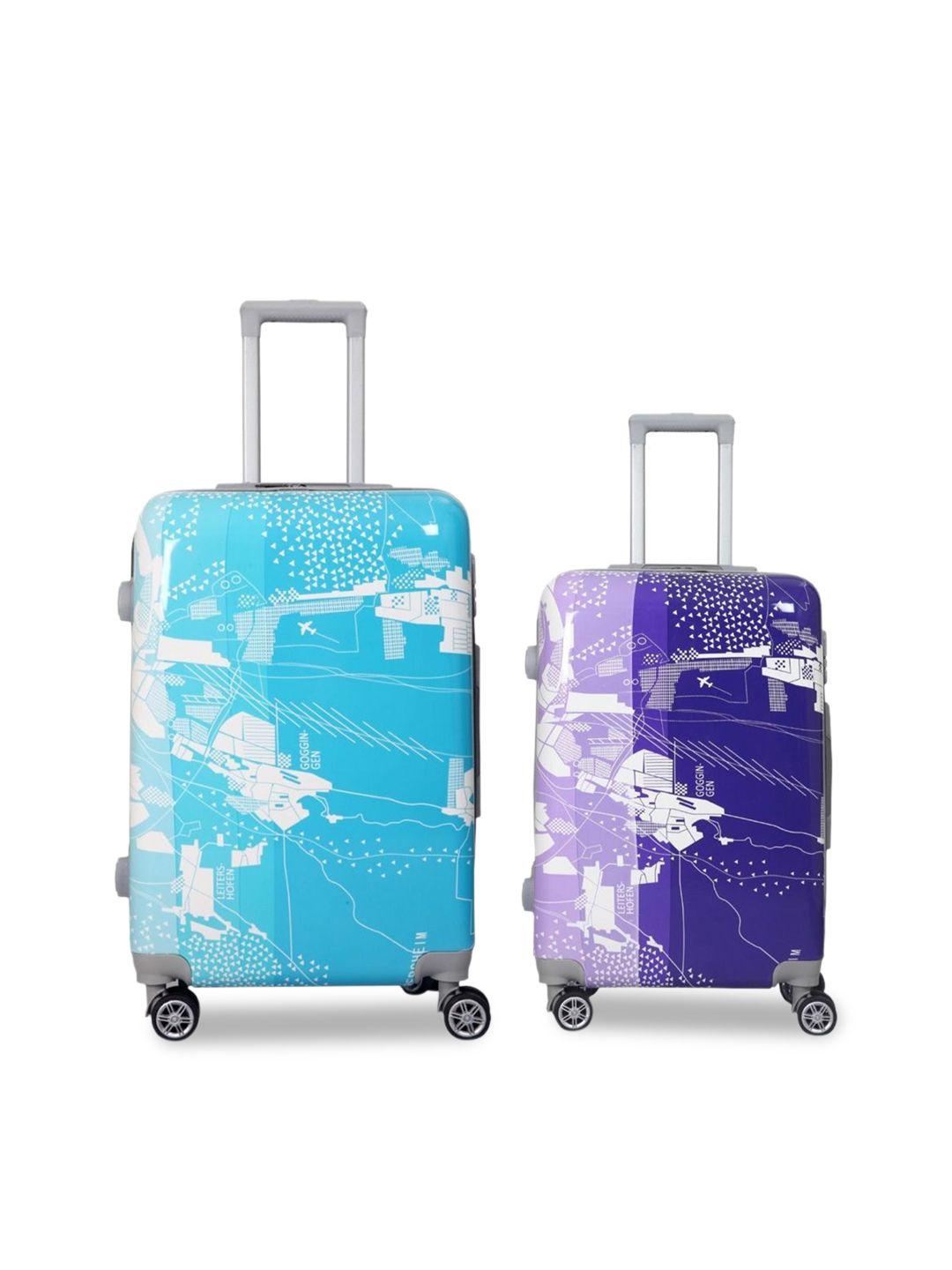 polo class set of 2 printed hard-sided trolley bags