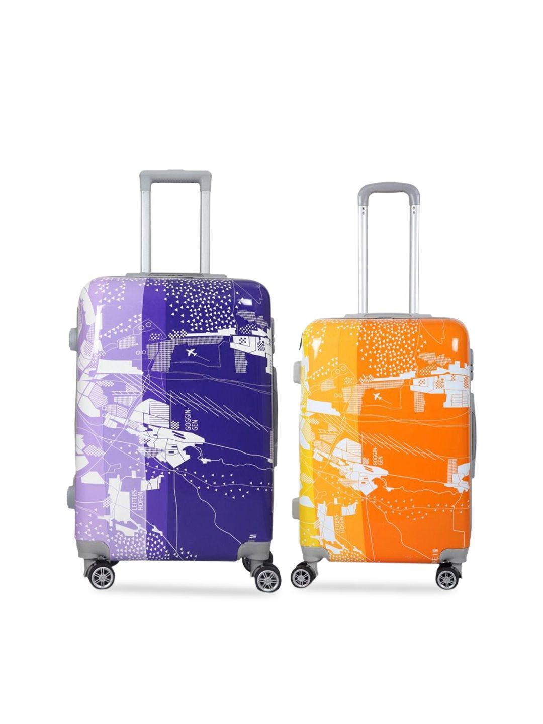polo class set of 2 printed hard-sided trolley bags