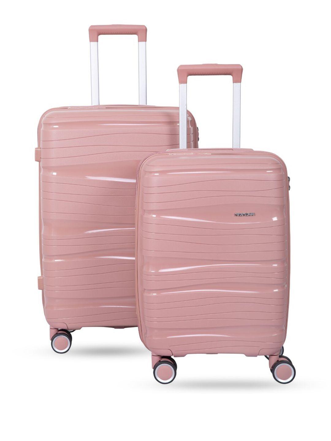 polo class set of 2 textured trolley suitcase-60.0l