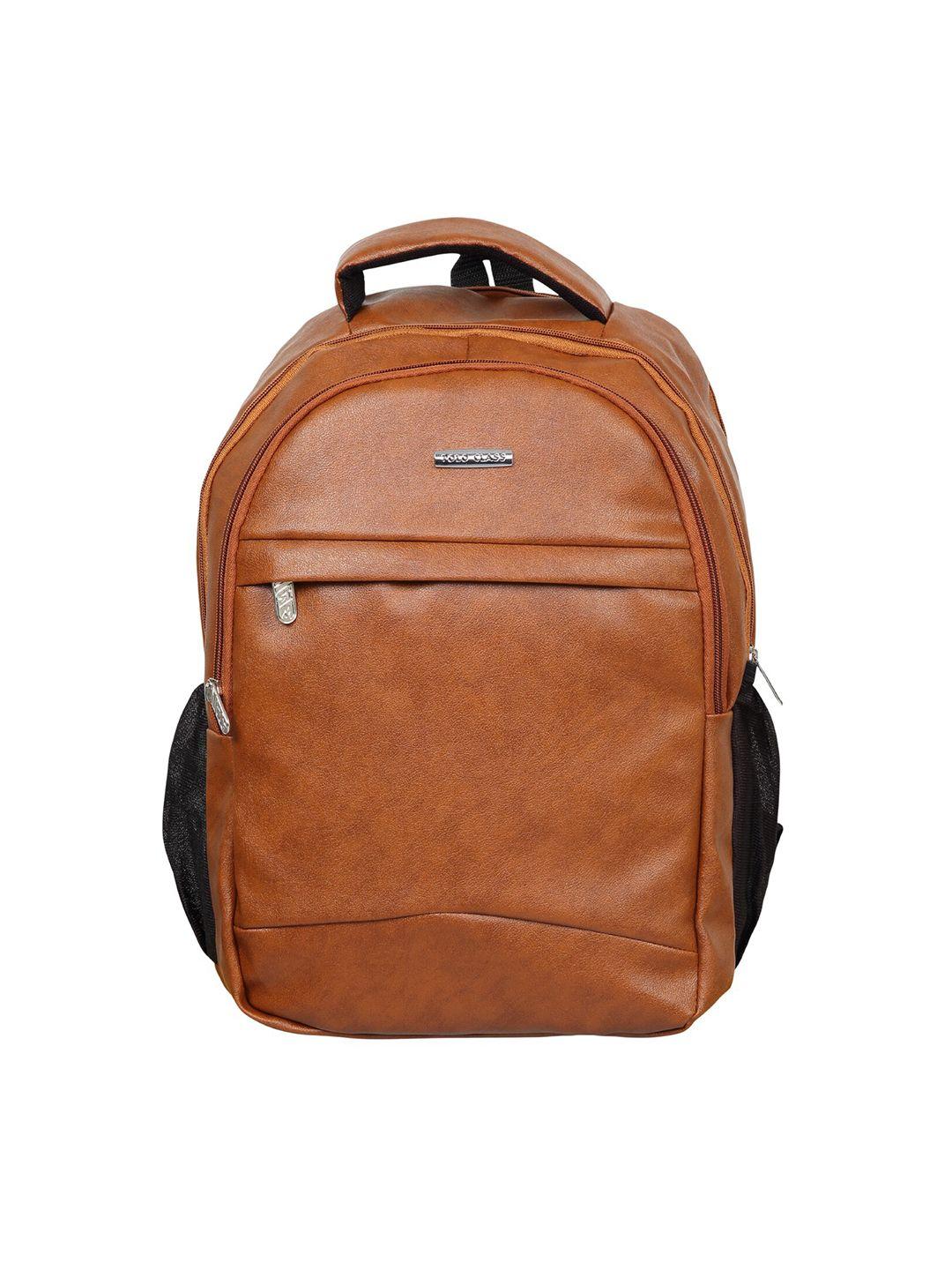 polo class unisex kids camel brown & black pu laptop bag