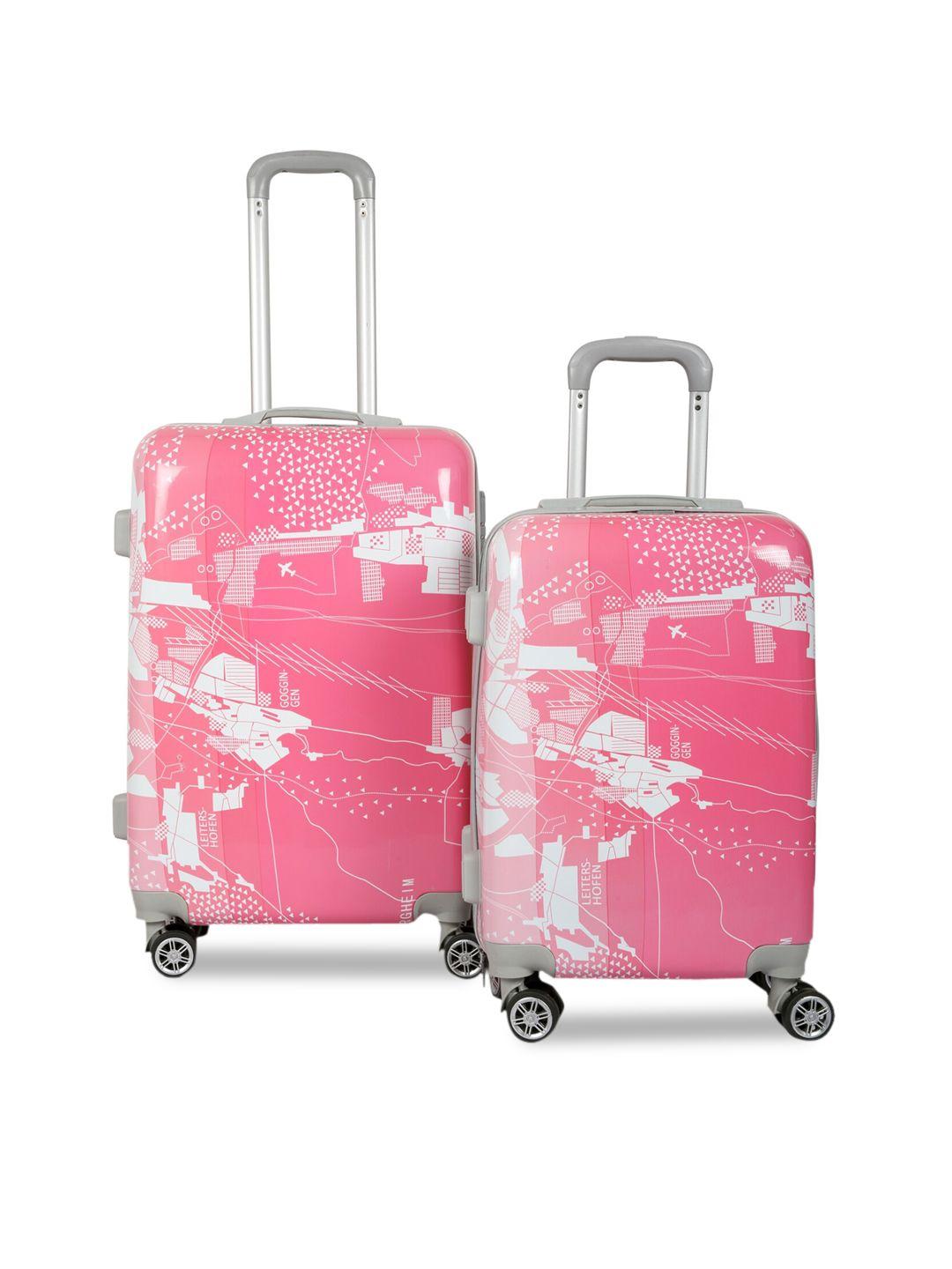 polo class unisex pink 2 pc trolley bags