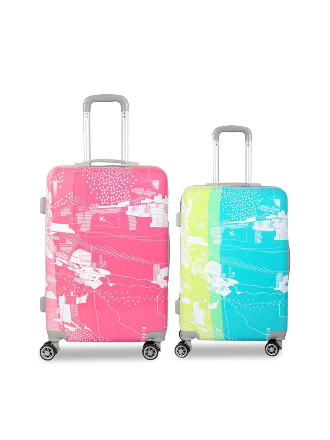 polo class unisex set of 2 printed hard-sided trolley bags