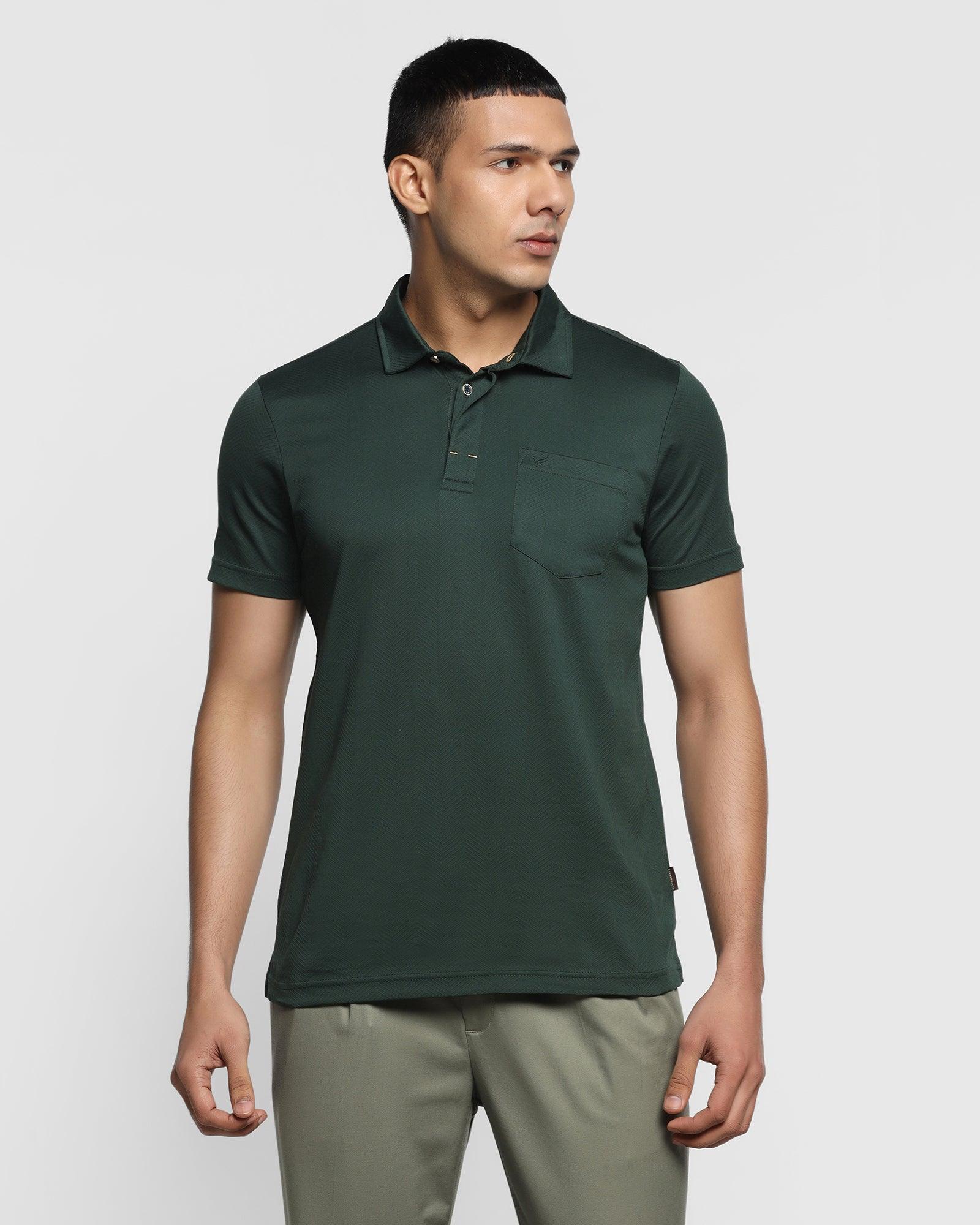 polo deep forest textured t shirt - venus