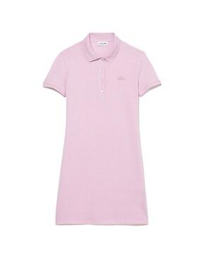 polo dress with ribbed collar