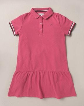 polo dress with ribbed hems
