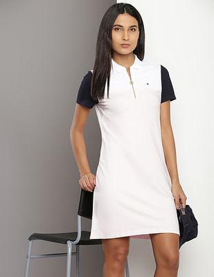 polo neck t-shirt dress