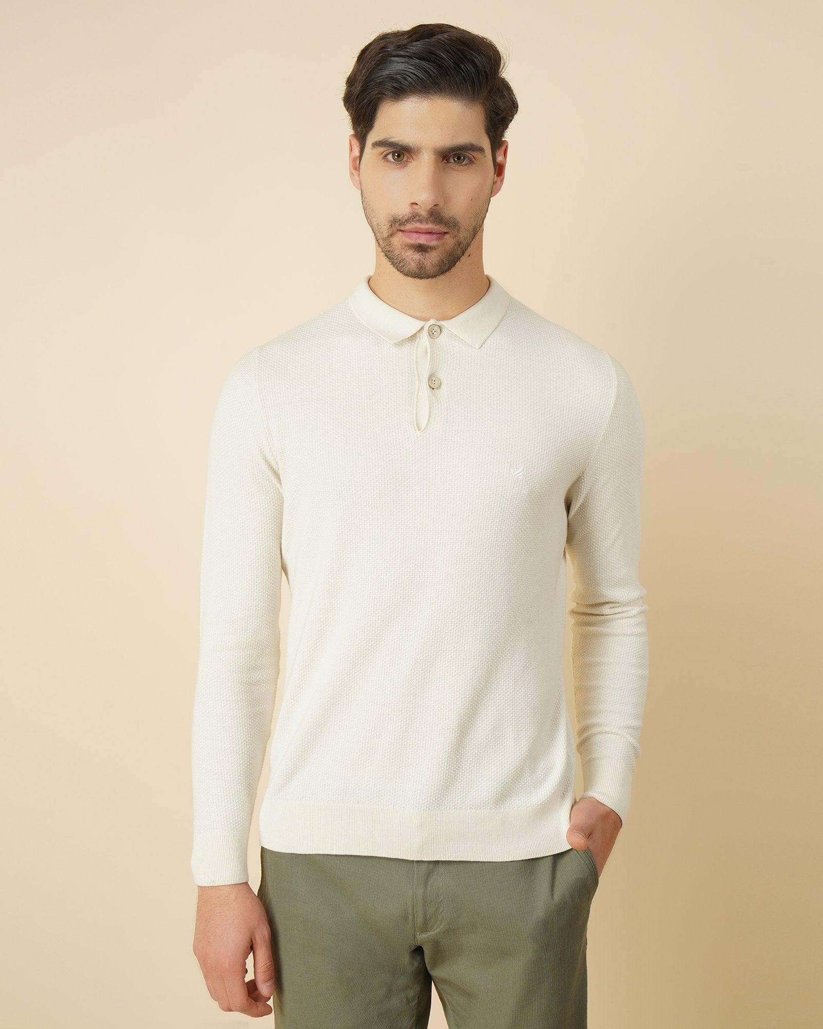 polo off white solid sweater - betel