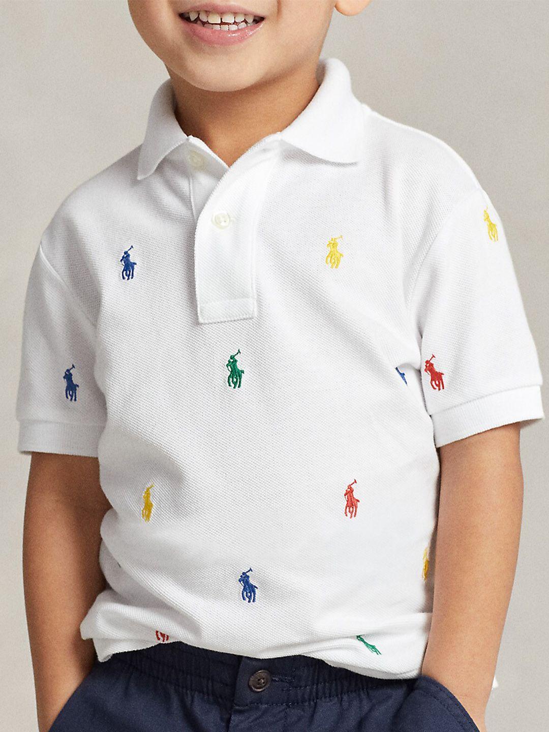 polo ralph lauren boys brand logo embroidered polo collar pure cotton t-shirt